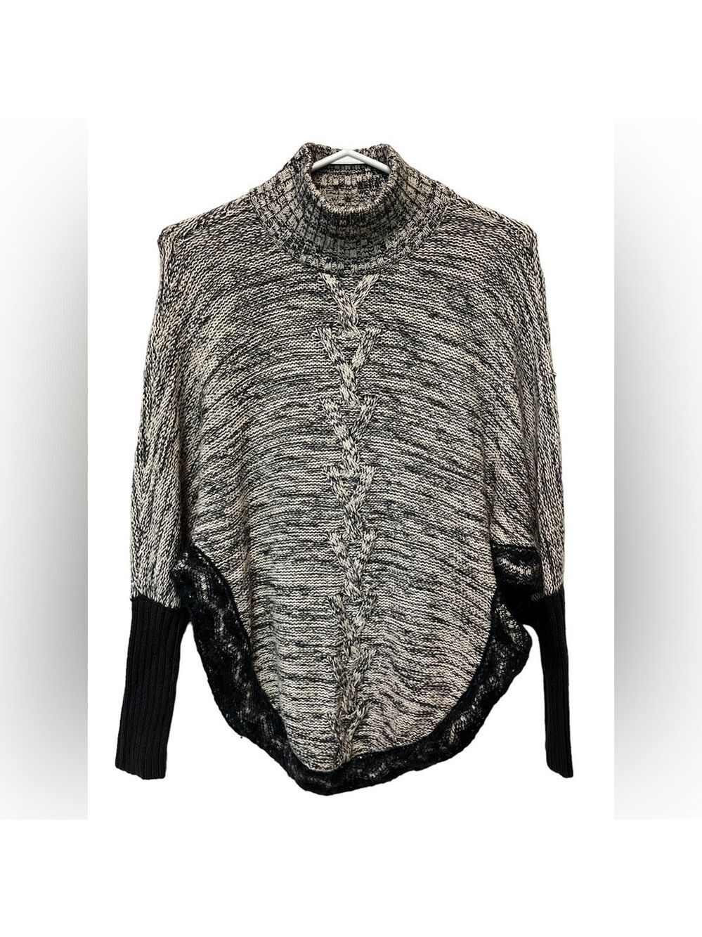 Max Studio Heather Grey Poncho Sweater - Size 10-12 years
